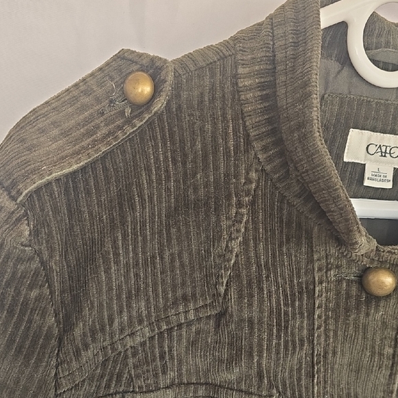 Cato Dark Olive Corduroy Utility Jacket - Picture 6 of 7